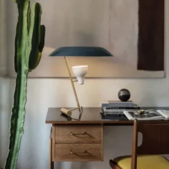 Lampa Stołowa Model 548 Polerowany Mosiądz - Niebieski Astep