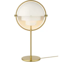 Lampa Stołowa Multi-Lite Brass White Semi Matt Gubi