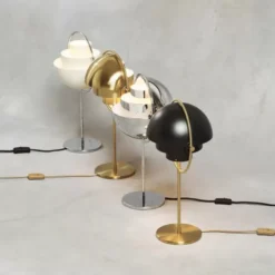 Lampa Stołowa Multi-Lite Brass White Semi Matt Gubi