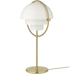 Lampa Stołowa Multi-Lite Brass White Semi Matt Gubi