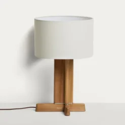 Lampa Stołowa Niani Drewno Kauczukowe Naturalne Kave Home