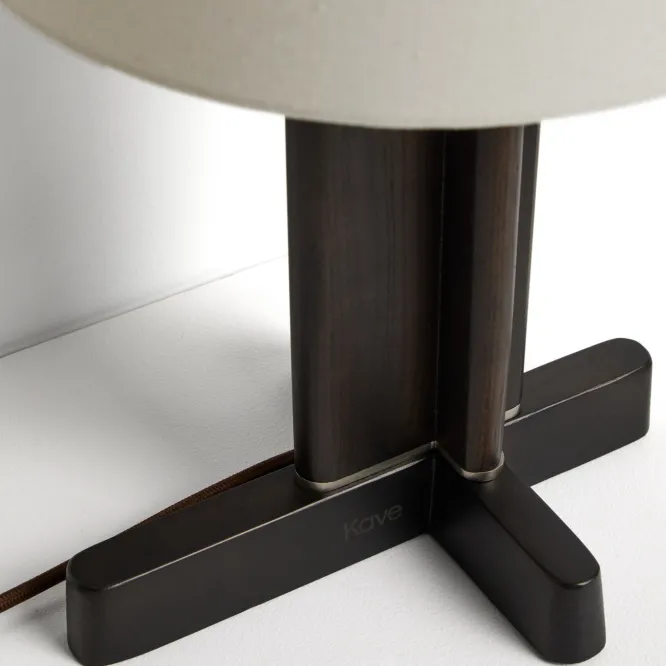Lampa Stołowa Niani Drewno Kauczukowe Brązowe Kave Home