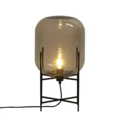Lampa Stołowa Oda Stalowa Szarość-Czarna Pulpo