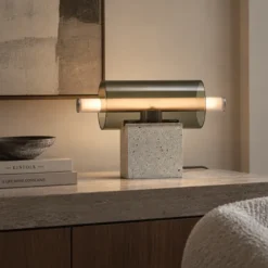 Lampa Stołowa Overlay Pc1406 Przydymiona Szara Brokis