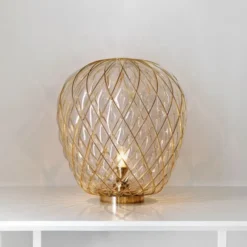 Lampa Stołowa Pinecone 52 Cm Transparentno-Złota Fontana Arte