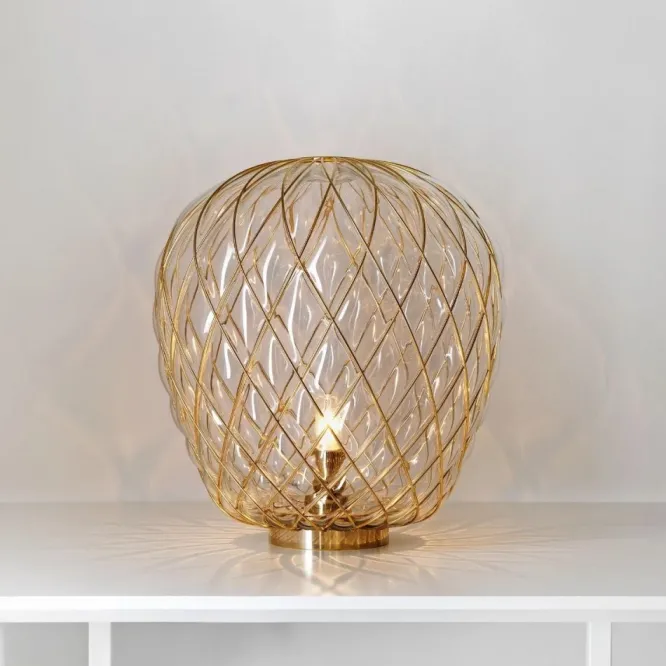 Lampa Stołowa Pinecone 52 Cm Transparentno-Złota Fontana Arte