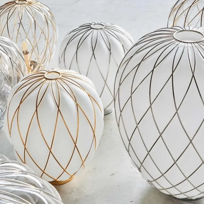 Lampa Stołowa Pinecone 52 Cm Transparentno-Złota Fontana Arte