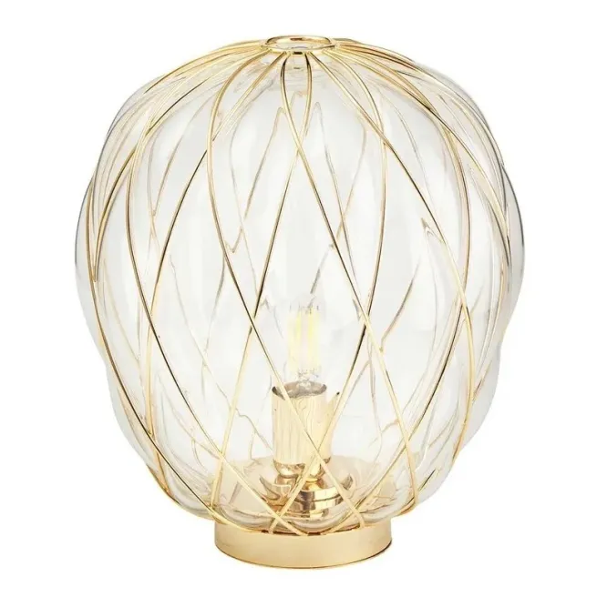 Lampa Stołowa Pinecone 36 Cm Transparentno-Złota Fontana Arte
