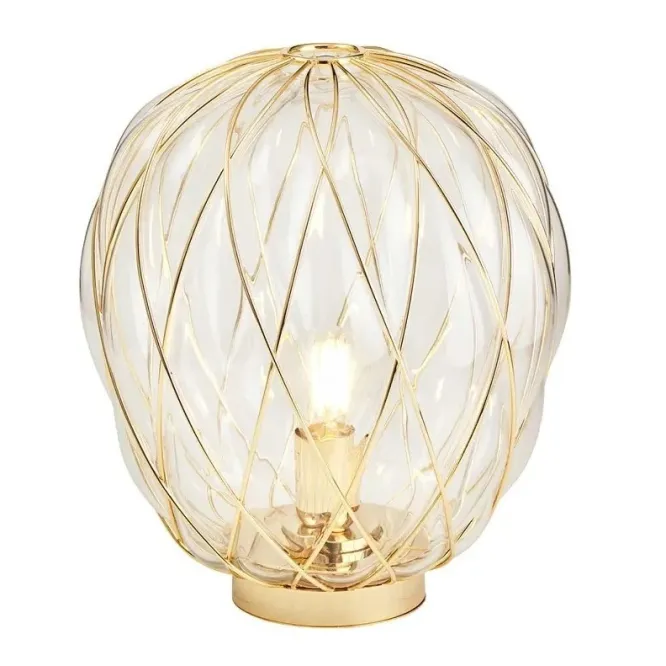 Lampa Stołowa Pinecone 36 Cm Transparentno-Złota Fontana Arte