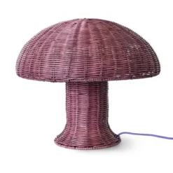 Lampa Stołowa Rattan Burgundowy Hkliving
