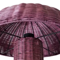 Lampa Stołowa Rattan Burgundowy Hkliving