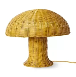 Lampa Stołowa Rattan Musztardowy Hkliving