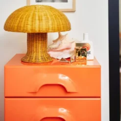 Lampa Stołowa Rattan Musztardowy Hkliving