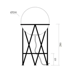 Lampa Stołowa Structure And Globe Czarna Atelier Areti