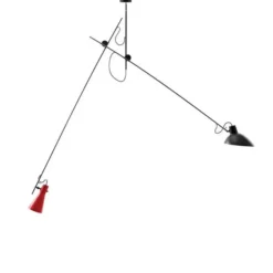Lampa Vv Cinquanta Czarna Rama-Czarny I Czerwony Klosz Astep