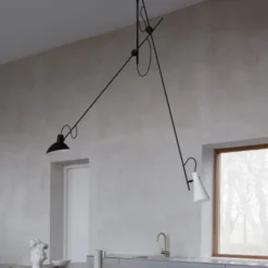 Lampa Vv Cinquanta Czarna Rama-Czarny I Czerwony Klosz Astep