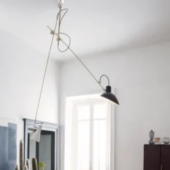 Lampa Vv Cinquanta Czarna Rama-Czarny I Czerwony Klosz Astep
