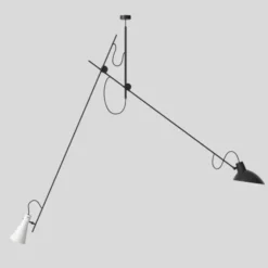 Lampa Vv Cinquanta Czarna Rama-Czarny I Biały Klosz Astep