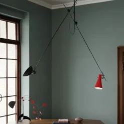 Lampa Vv Cinquanta Czarna Rama-Czarny I Biały Klosz Astep