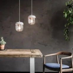 Lampa Wisząca Acorn Biała-Miedź Umage