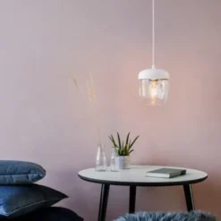 Lampa Wisząca Acorn Biała-Mosiądz Umage