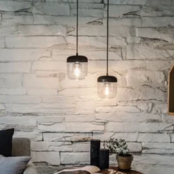 Lampa Wisząca Acorn Czarna-Polerowana Stal Umage