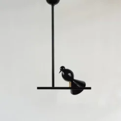 Lampa Wisząca Alouette 1 Bird Czarna Atelier Areti