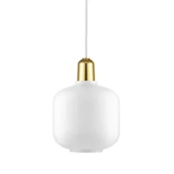 Lampa Wisząca Amp Okrągła Biała Mosiądz Normann Copenhagen