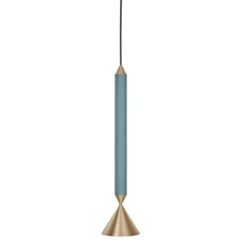 Lampa Wisząca Apollo 39 Morski Błękit Mosiądz Pholc