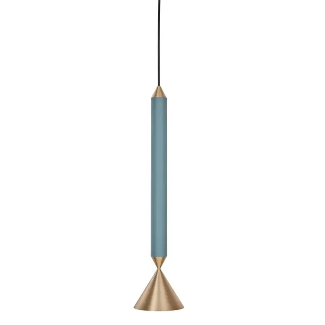 Lampa Wisząca Apollo 39 Morski Błękit Mosiądz Pholc