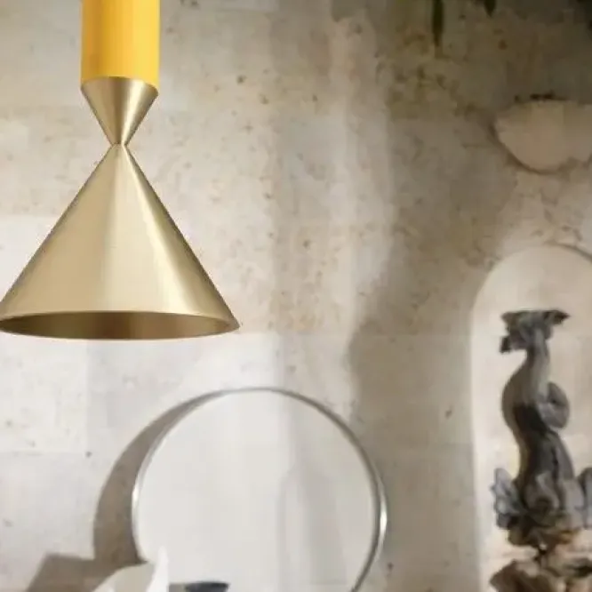 Lampa Wisząca Apollo 59 Morski Błękit Mosiądz Pholc