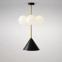Lampa Wisząca Axis 4 Globes Czarna Atelier Areti