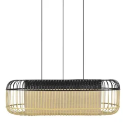 Lampa Wisząca Bamboo Oval 78 Cm Czarna Forestier