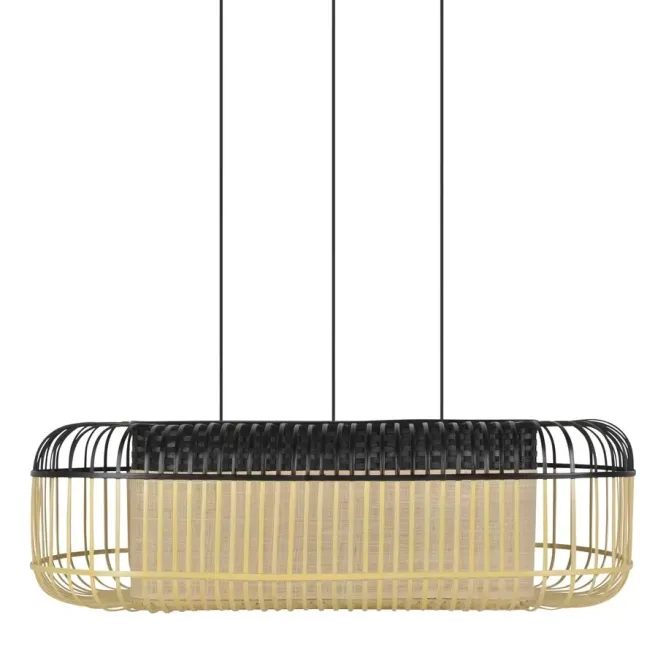 Lampa Wisząca Bamboo Oval 78 Cm Czarna Forestier