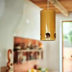 Lampa Wisząca Ceramiczna Musztardowa Hkliving