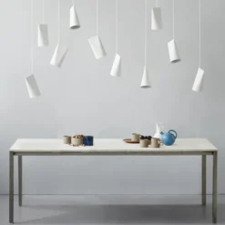 Lampa Wisząca Ceramiczna Narrow Biała Moebe
