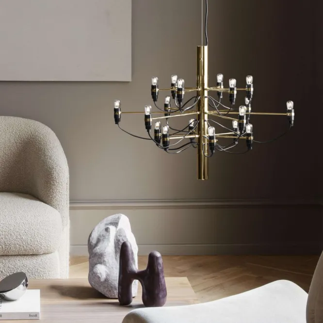Lampa Wisząca 2097/18 Clear Bulbs Mosiężna Flos