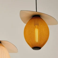 Lampa Wisząca Do Ogrodu Satellite 27 Cm Musztardowa Gubi