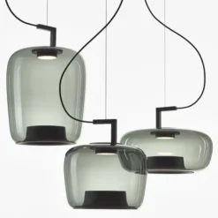 Lampa Wisząca Double Long Przydymiona Szara Brokis