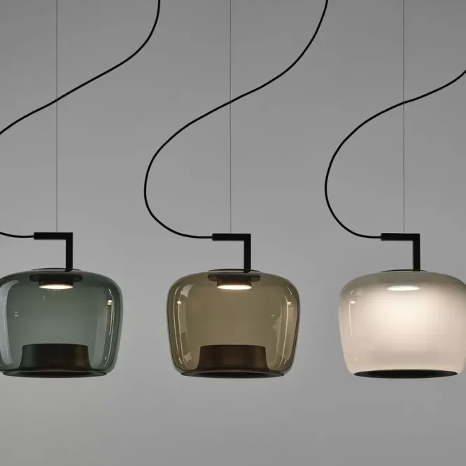 Lampa Wisząca Double Medium Przydymiona Szara Brokis
