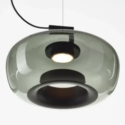 Lampa Wisząca Double Short Przydymiona Szara Brokis