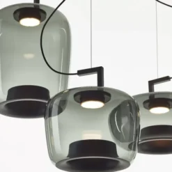 Lampa Wisząca Double Short Przydymiona Szara Brokis