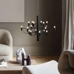 Lampa Wisząca 2097/18 Frosted Bulbs Czarna Matowa Flos