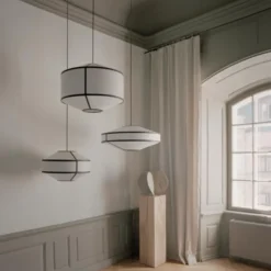 Lampa Wisząca Kite 55 Cm Biało-Czarna New Works