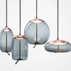 Lampa Wisząca Knot Sfera Przydymiony Szary Brokis