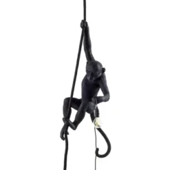 Lampa Wisząca Monkey Z Liną Czarna Seletti