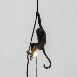 Lampa Wisząca Monkey Z Liną Czarna Seletti