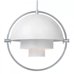 Lampa Wisząca Multi-Lite 32 Cm Chrome White Semi Matt Gubi