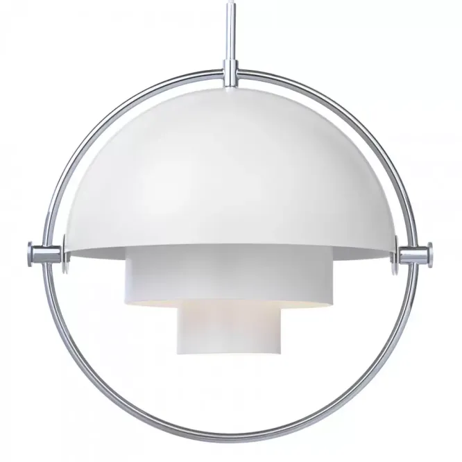 Lampa Wisząca Multi-Lite 32 Cm Chrome White Semi Matt Gubi