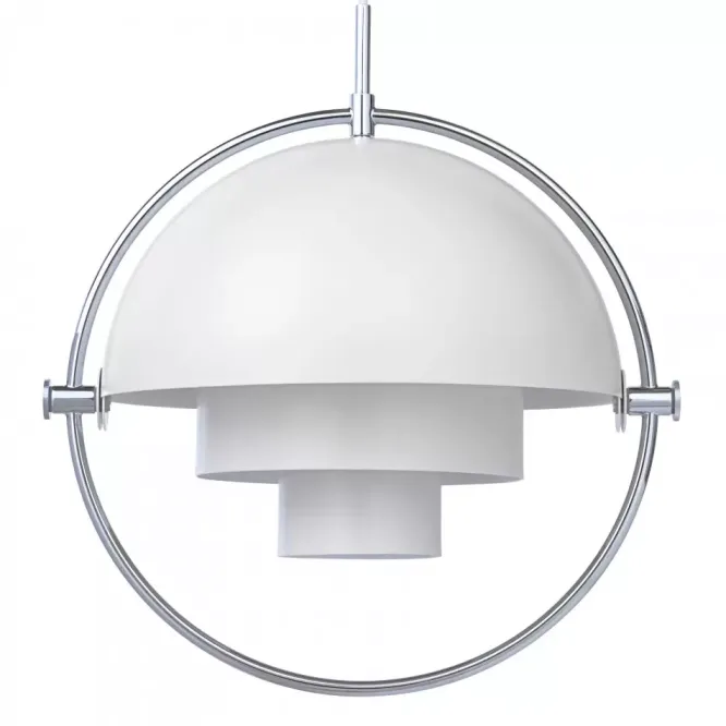 Lampa Wisząca Multi-Lite 32 Cm Chrome White Semi Matt Gubi